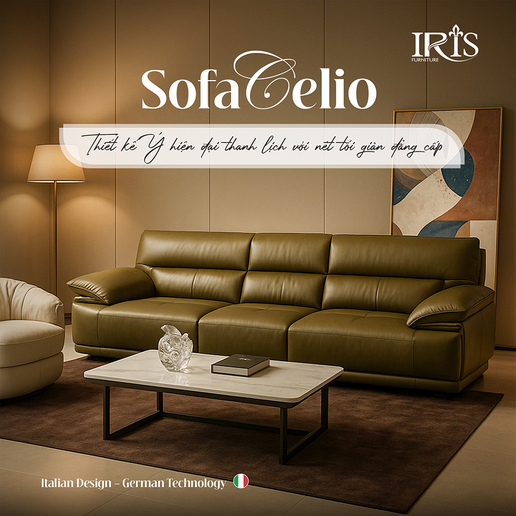 Ghế sofa Celio được thiết kế với sự thanh lịch từ Ý