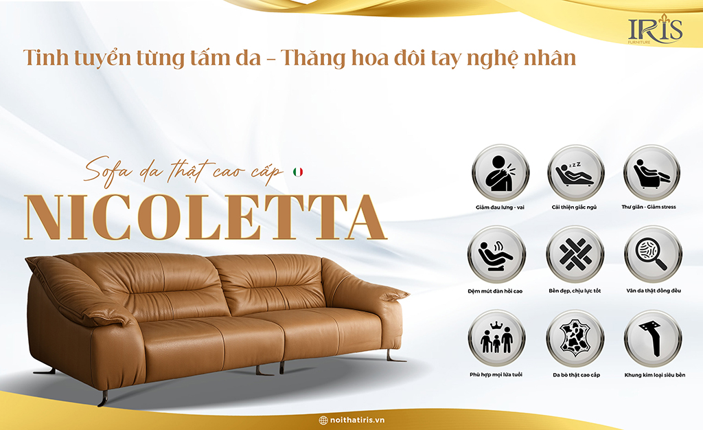 Lựa chọn ghế Sofa Nicoletta đa năng tích hợp thông minh
