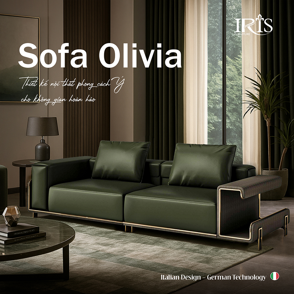 Sofa Olivia với thiết kế phong cách Ý tinh tế và đường nét mềm mại
