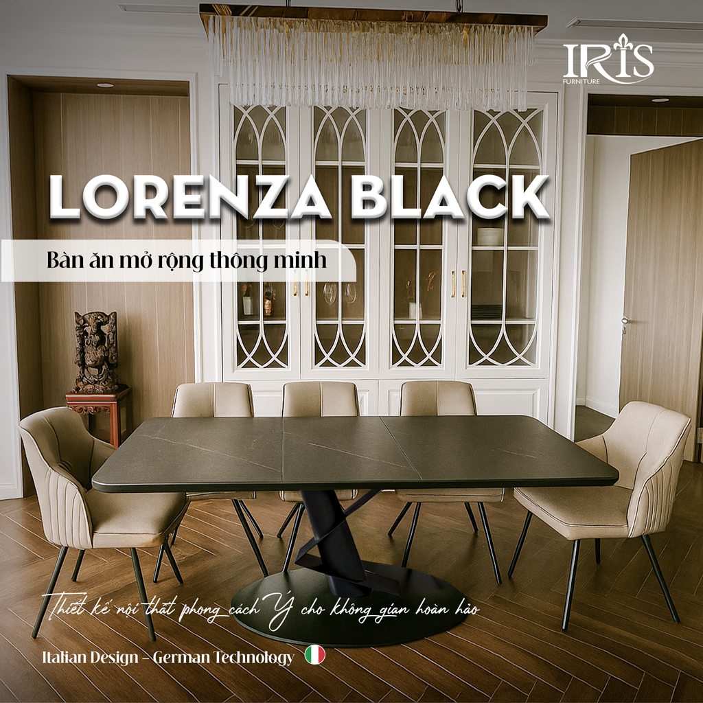 Bàn LORENZA BLACK được thiết kế chuẩn phong cách Ý hoàn hảo