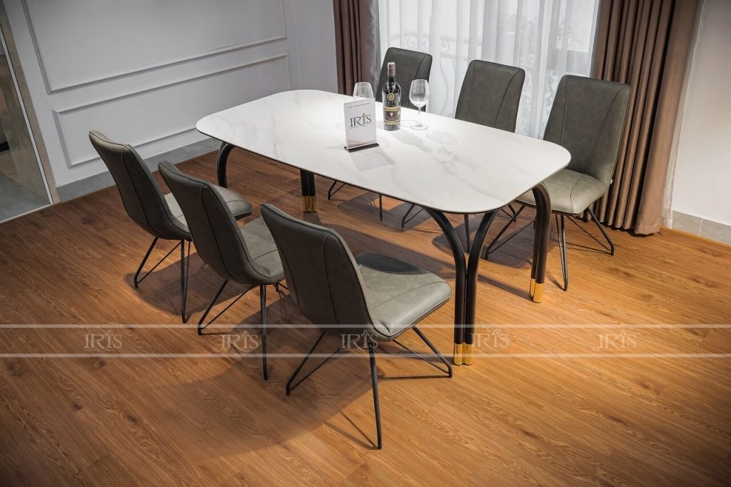 Ghế ăn nhập khẩu bọc da HD9206B Grey 11 ban an nhap khau ICC 6418 White 8