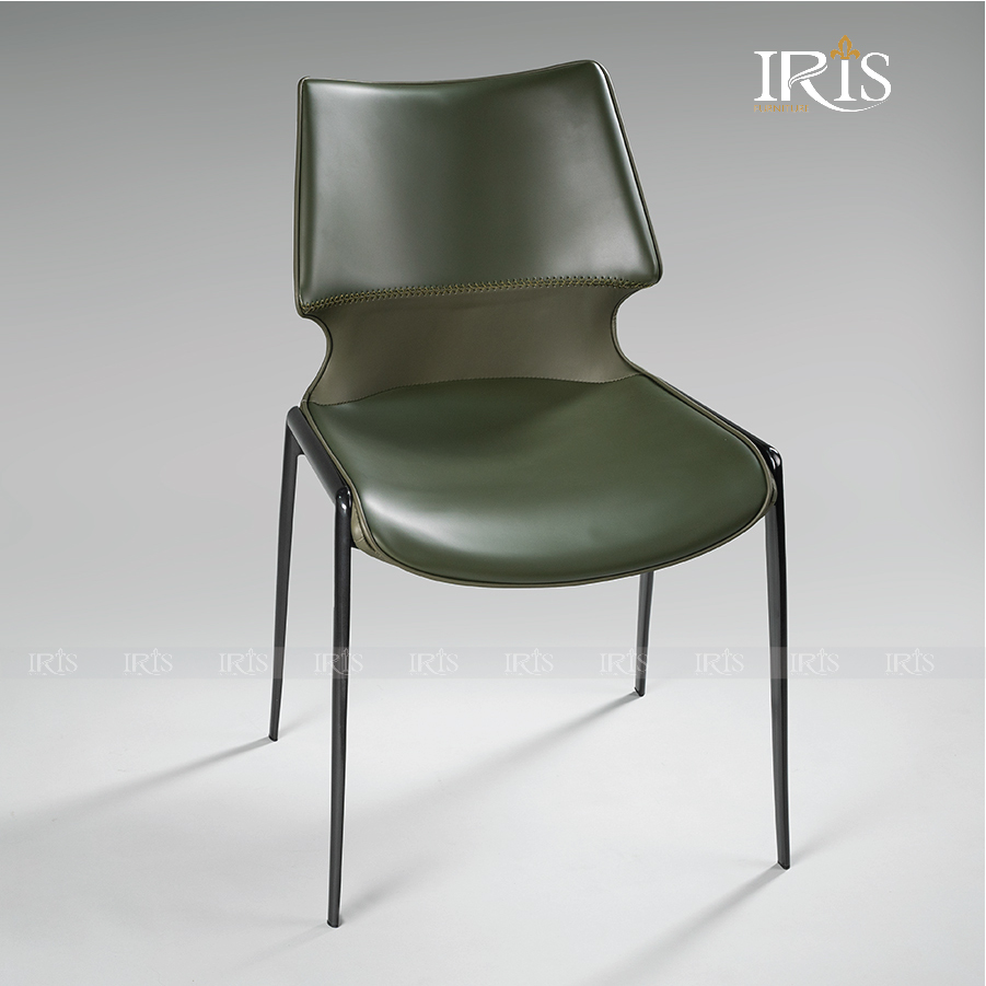 Ghế ăn Finn cao cấp 22 ghế ăn cao cấp màu xanh bọc da nhập khẩu finn mặt trước