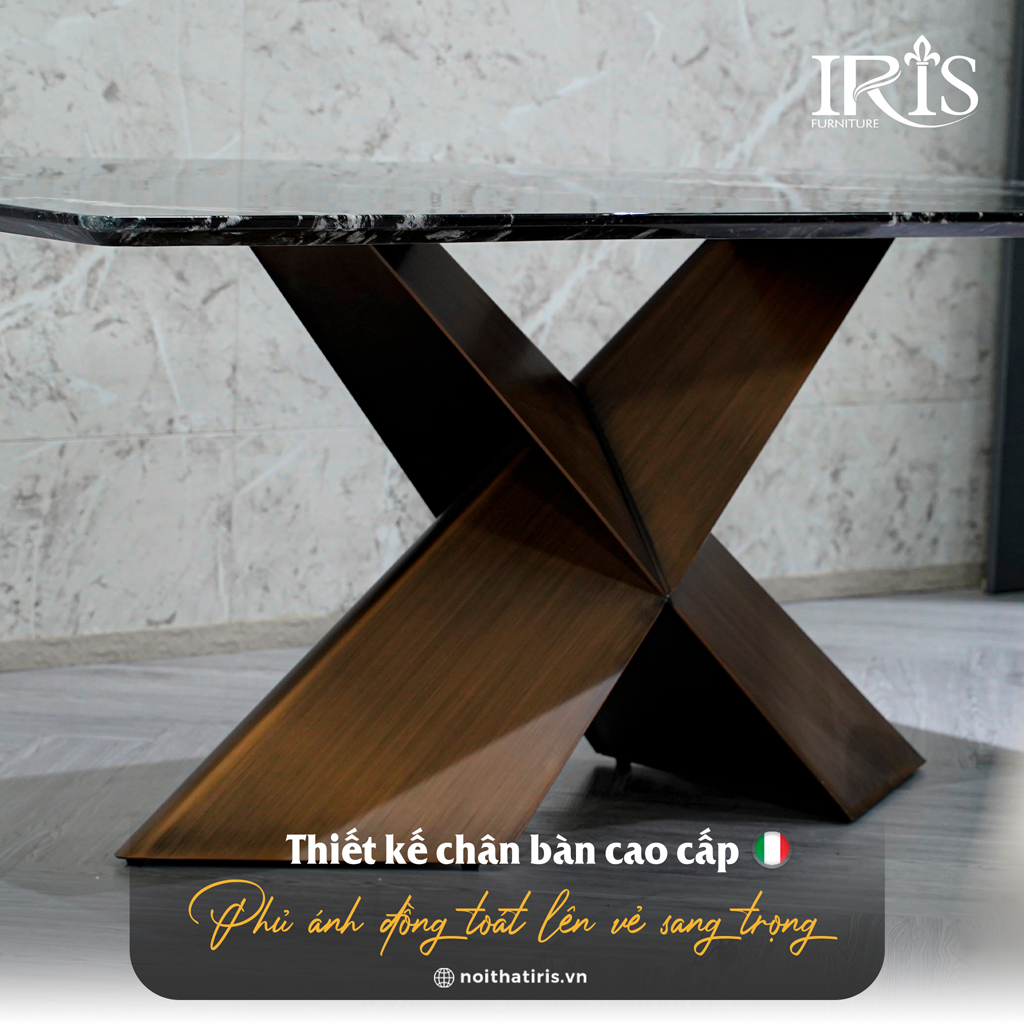 Thiết kế chân bàn bằng kim loại cao cấp tạo sự bền chắc
