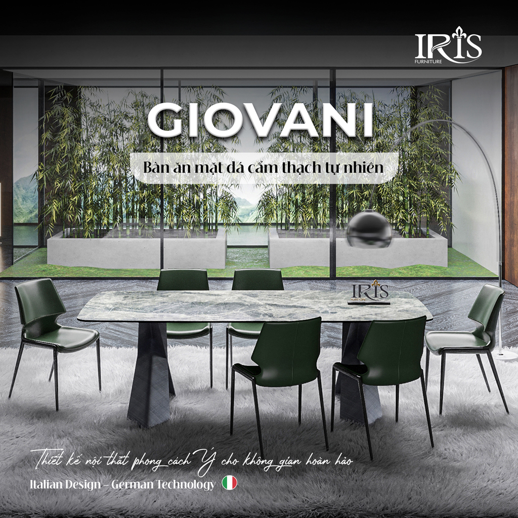 Bàn ăn mặt đá GIOVANI với thiết kế chuẩn Ý hoàn hảo