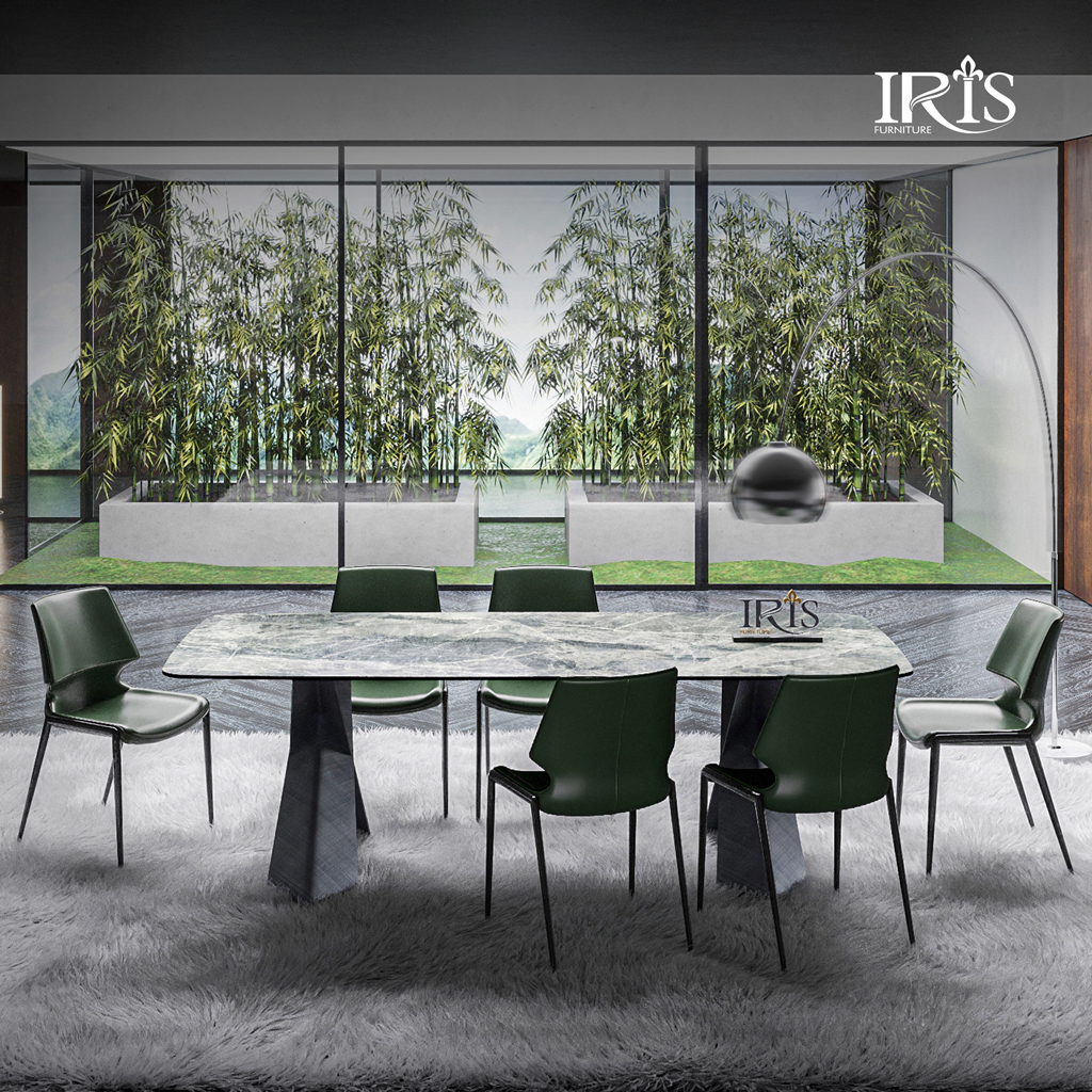 Với thiết kế chân bàn chữ X chắc chắn tạo không gian sang trọng