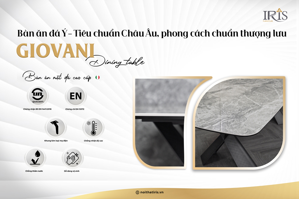 Bàn ăn đá cao cấp Ý đạt tiêu chuẩn Châu Âu dành cho giới thượng lưu