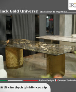 Bàn ăn đá cẩm thạch tự nhiên Black Gold Universe
