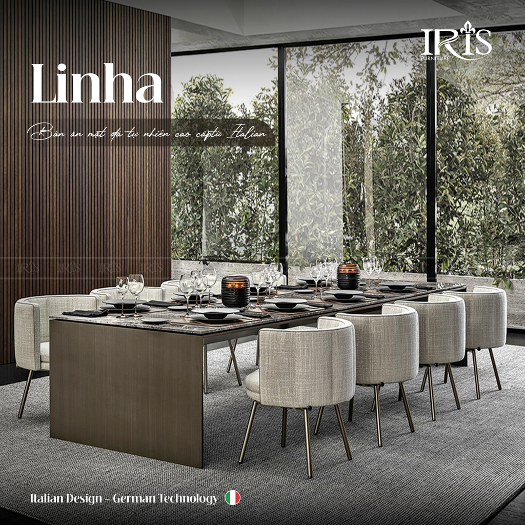 Bàn ăn mặt đá Ginevra phù hợp với phong cách nội thất Luxurry