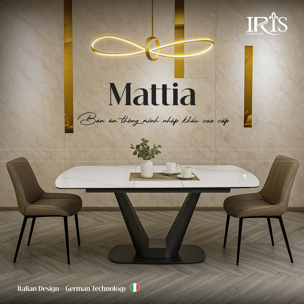 Bàn ăn Mattia được nhập khẩu từ Ý cao cấp