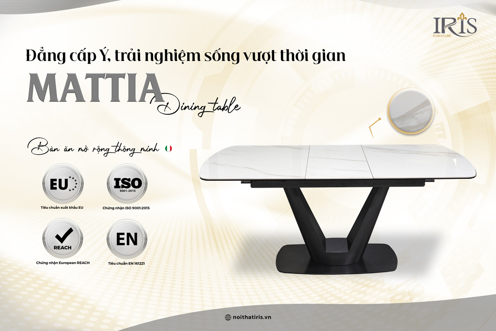 Trải nghiệm ngay bàn ăn Mattia thông mình đẳng cấp