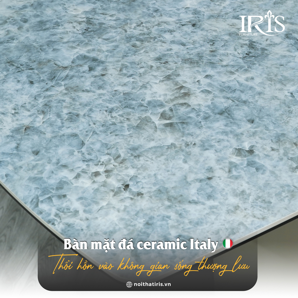 Mặt bàn được làm từ đá cao cấp Ý thể hiện nếp sống thượng lưu
