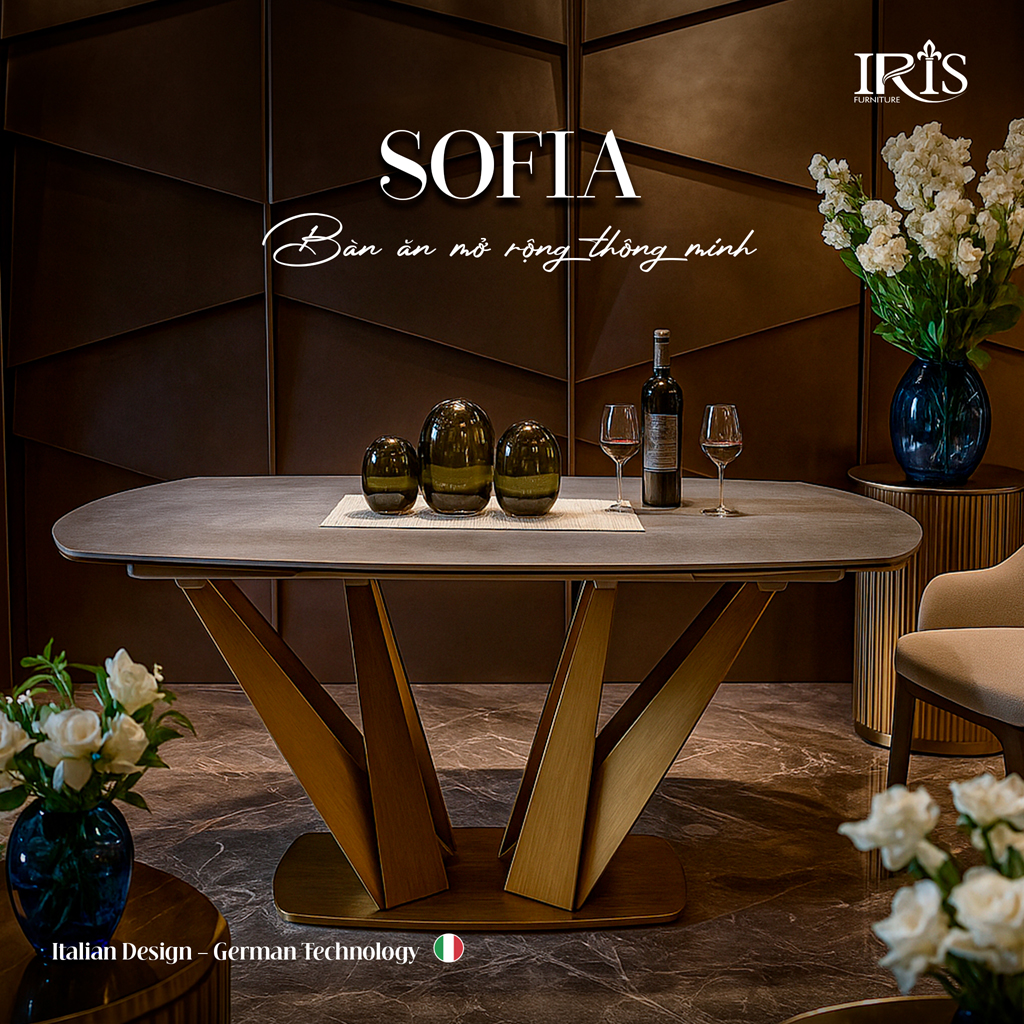 Bàn ăn thông minh Sofia thể hiện đẳng cấp Ý