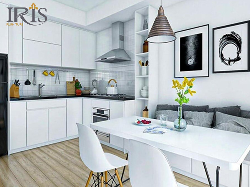 Bếp được bố trí khoa học, dễ di chuyển, tiết kiệm thời gian nấu nướng