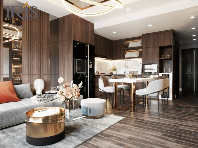 Bếp hiện đại với vật liệu cao cấp, nâng tầm thẩm mỹ và trải nghiệm sử dụng