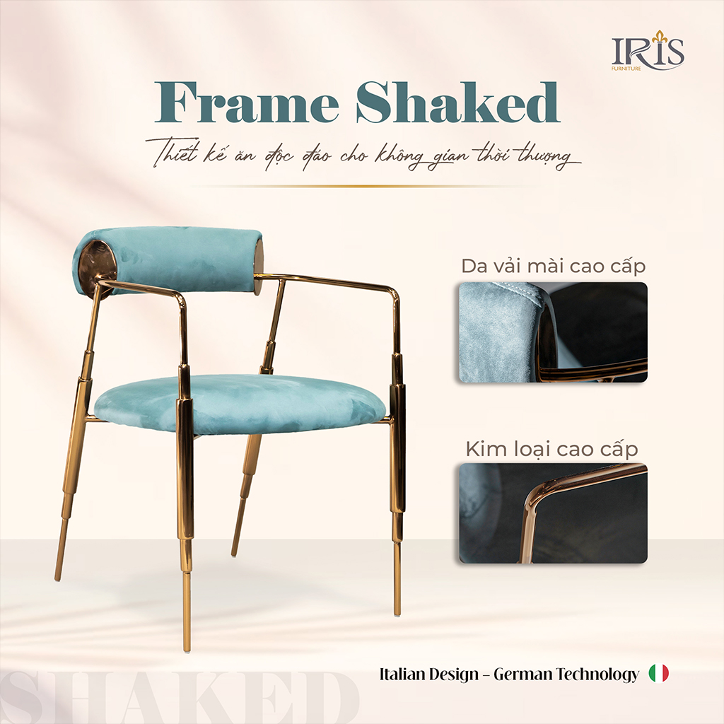 Ghế Frame Shaked điểm chạm kim cương cho không gian thời thượng