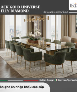Bộ bàn ăn Black Gold Universe & Ghế Elly Diamond