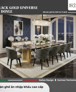 Bộ Bàn Ăn Mặt Đá Black Gold Universe & Ghế Doyle