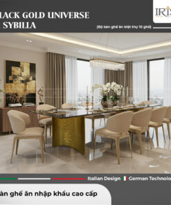 Bộ bàn ăn Black Gold Universe & ghế ăn Sybilla