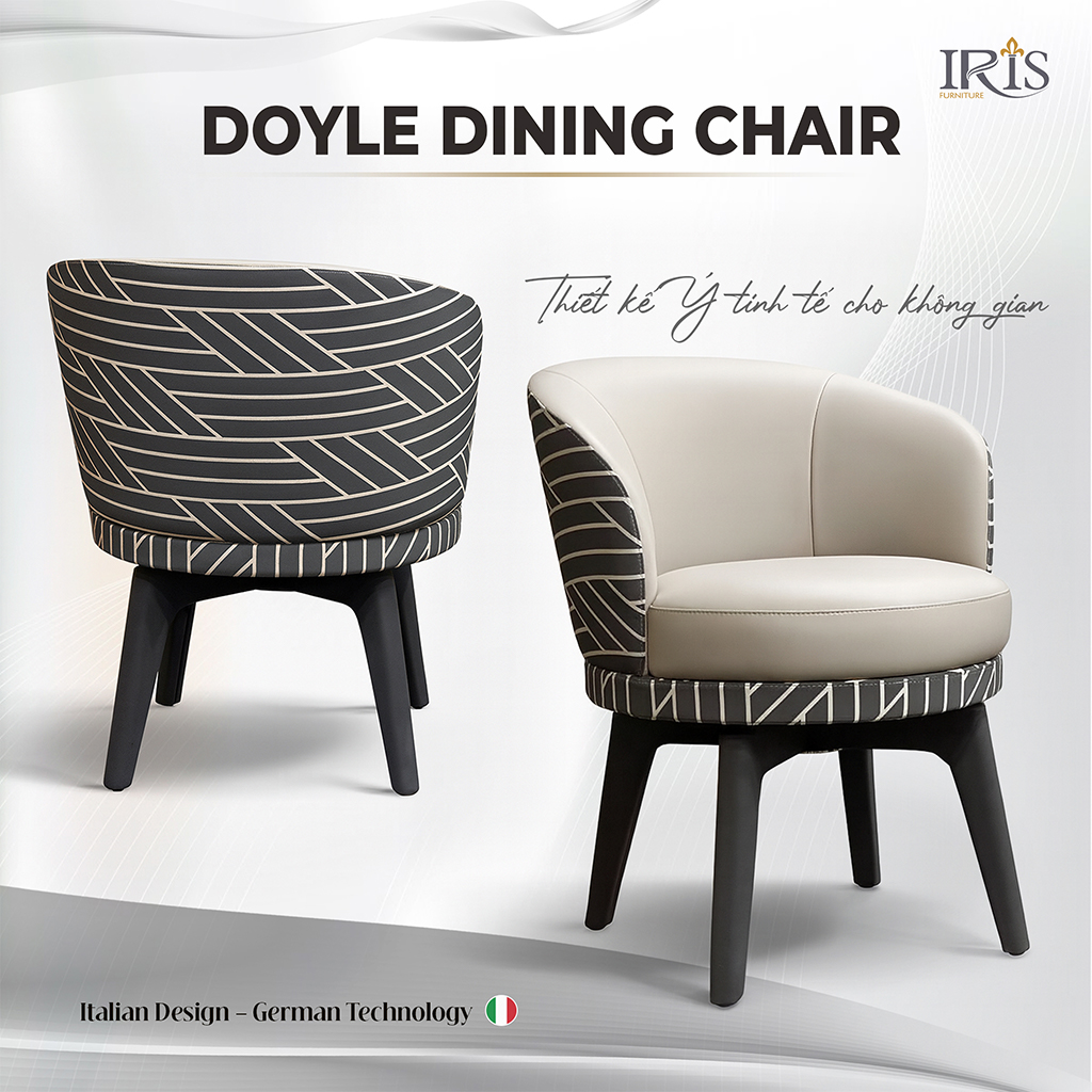 Ghế Doyle bọc da thượng hạng, đẳng cấp vượt trội.