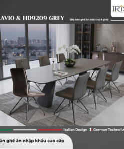 Bàn ăn thông minh Flavio Dark Grey & Ghế ăn HD9209