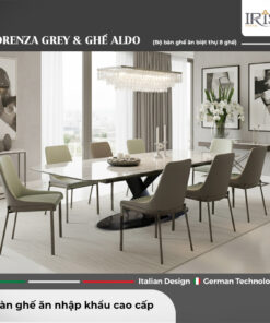 Bàn ăn thông minh Lorenza Grey × Ghế Aldo