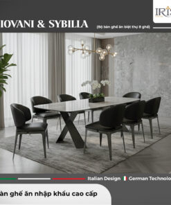 Bàn ăn mặt đá Giovani & ghế ăn Sybilla