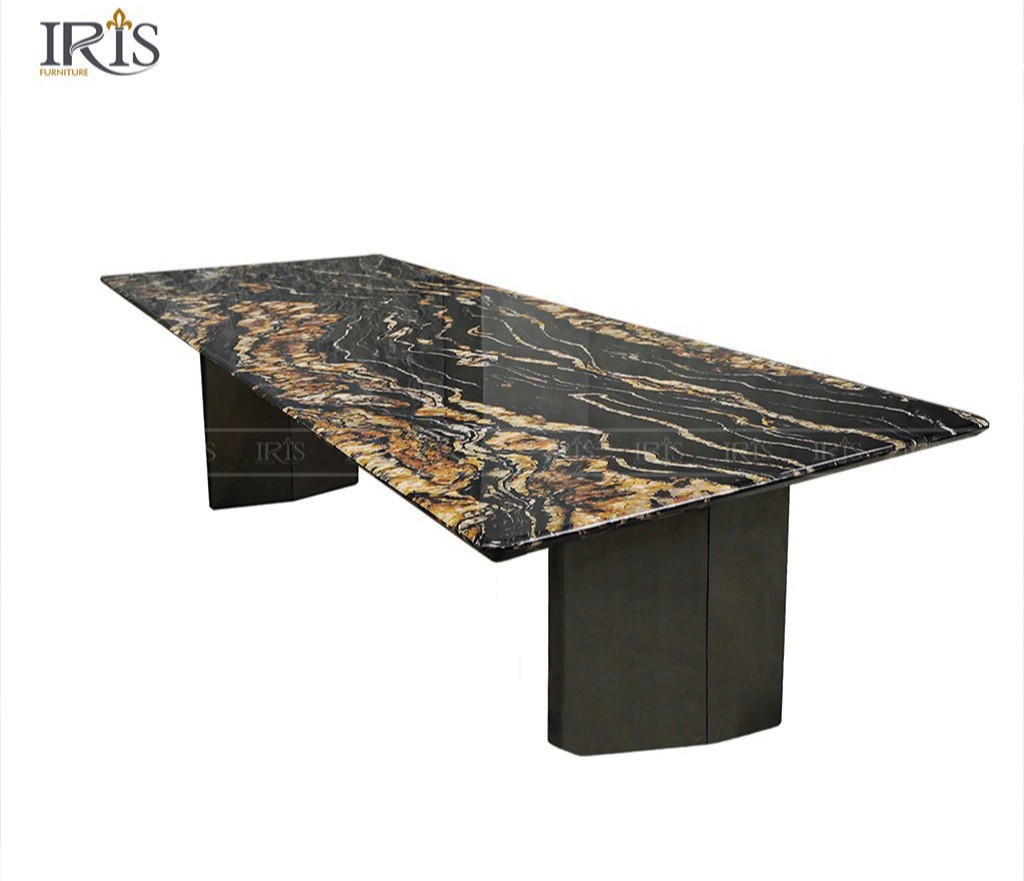Bàn ăn mặt đá Goldensilk nhập khẩu cao cấp với thiết kế chuẩn Ý
