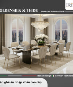Bộ Bàn ăn Golden Silk & Ghế Roberto Cavalli Teide