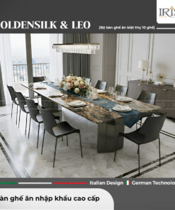 Bộ bàn ăn Goldensilk & Ghế Leo Black