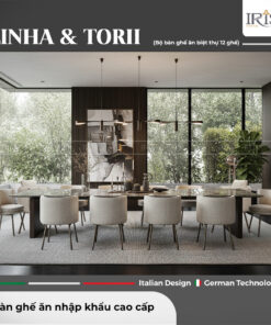 Bộ Bàn Ăn Mặt Đá Linha & Ghế Ăn Torii