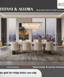Bàn ăn mặt đá tự nhiên Stefani & Ghế ăn Allora