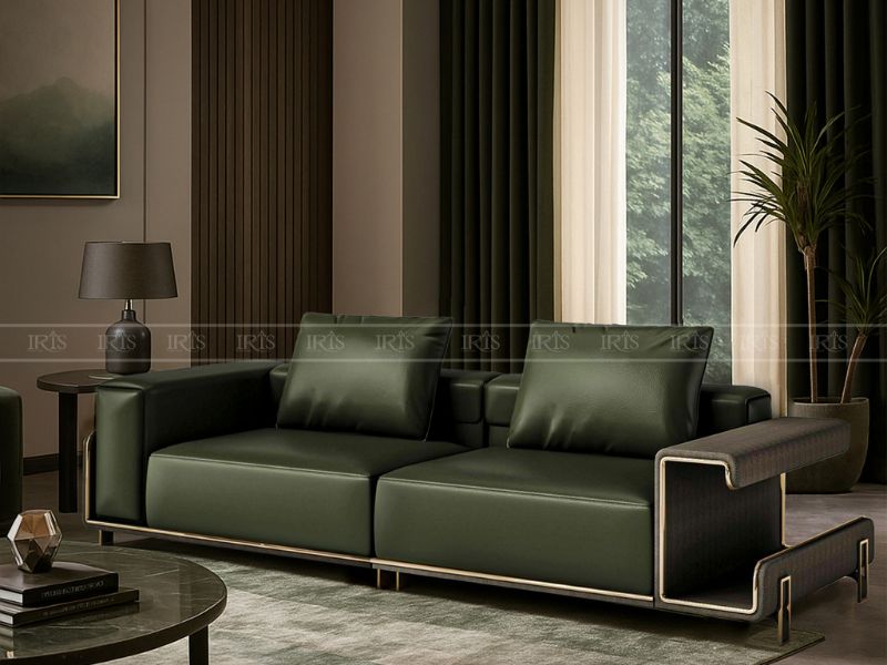 Sofa da bò Ý có bề mặt da thoáng khí