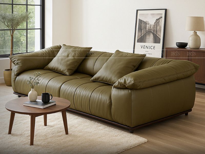 Sofa văng Doletti với chất liệu 100% từ da bò Ý